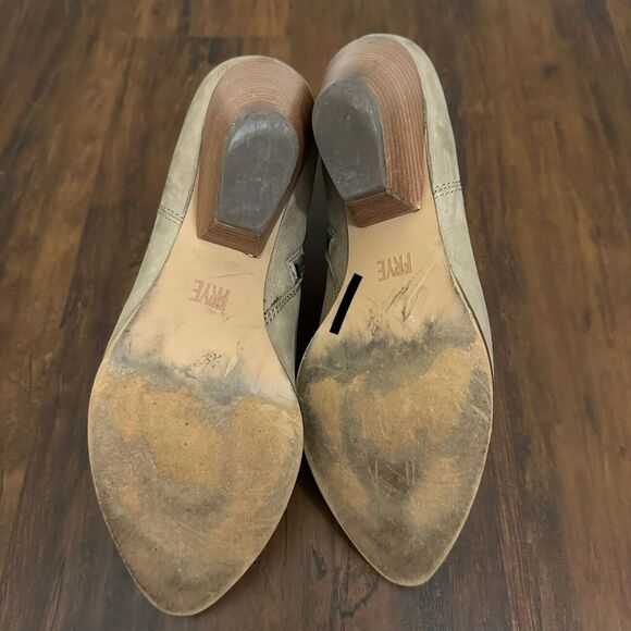 FRYE Reina Heeled Western Ankle Bootie in Ash Leather - Picture 11 of 13